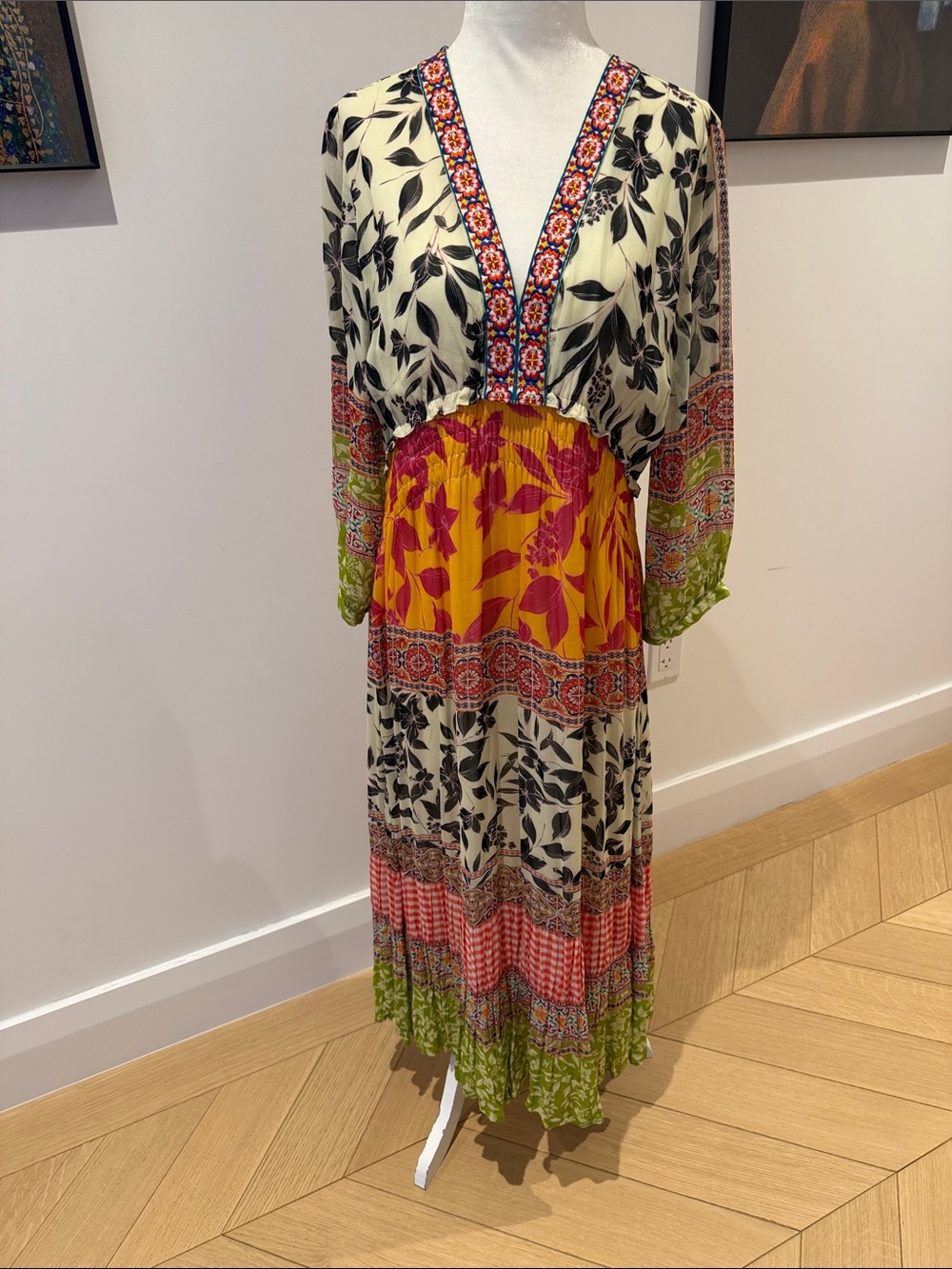 Vineet Bahl for Anthropologie Printed Boho Maxi Dress XS